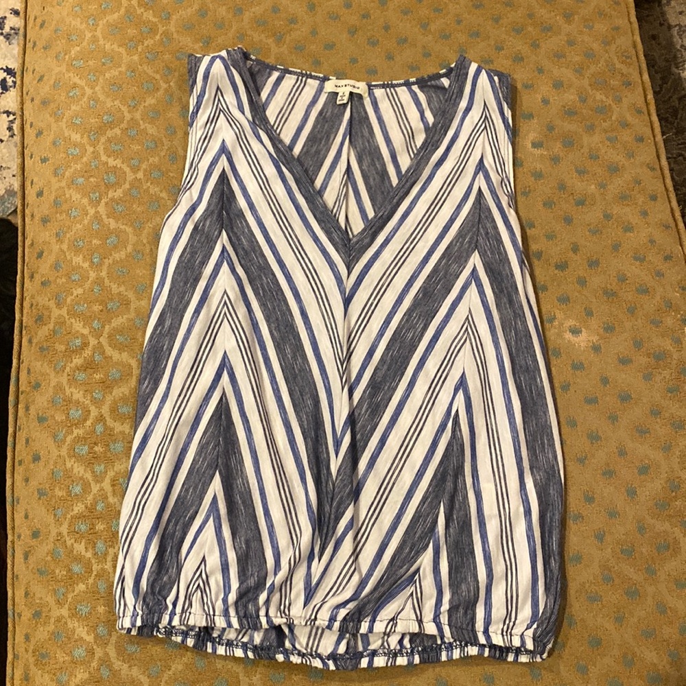 Size small blue and white Max Studio tank